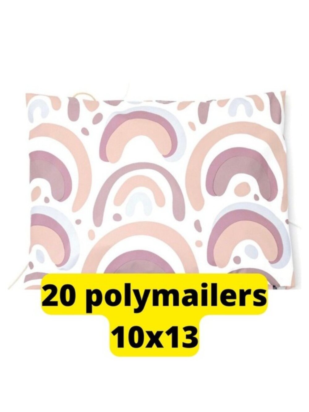 20 boho rainbow print  poly mailers size 10x13